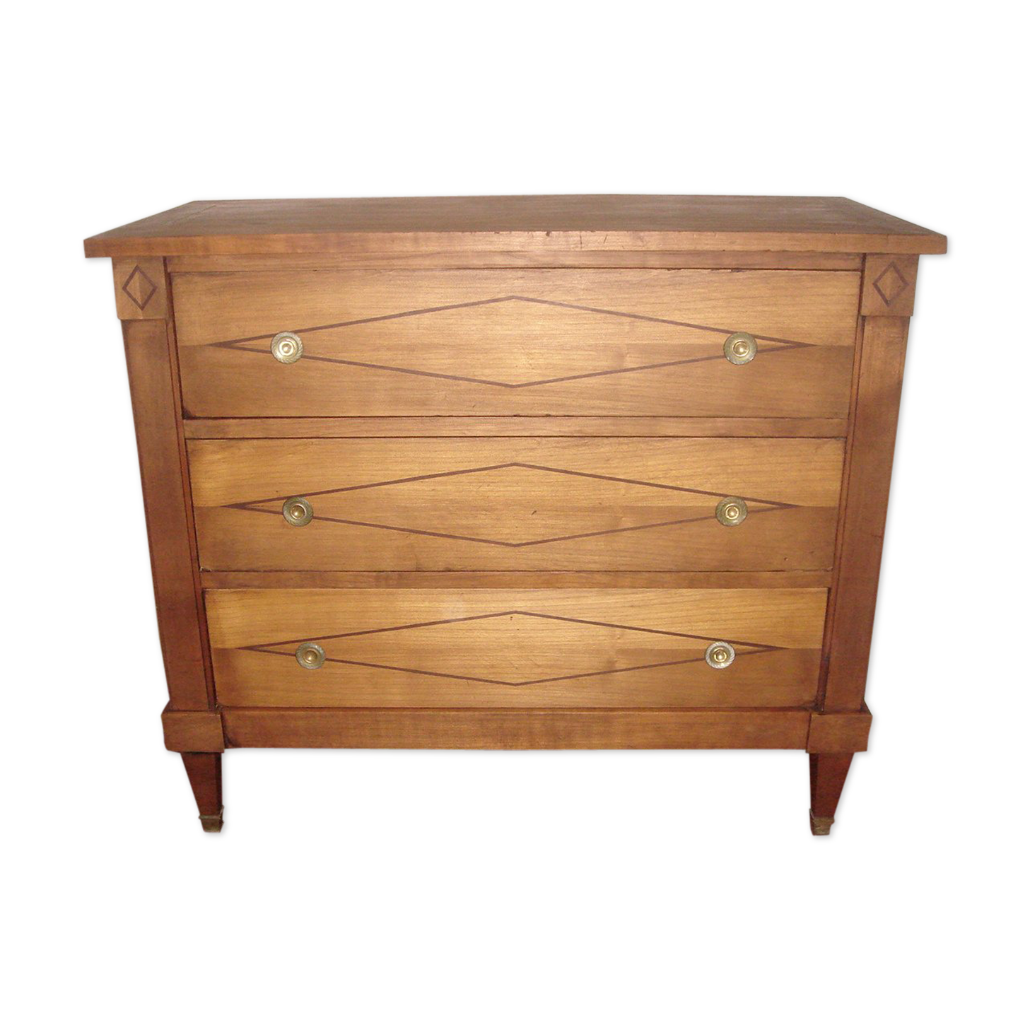 commode chêne du XIXème avec ornements bronze