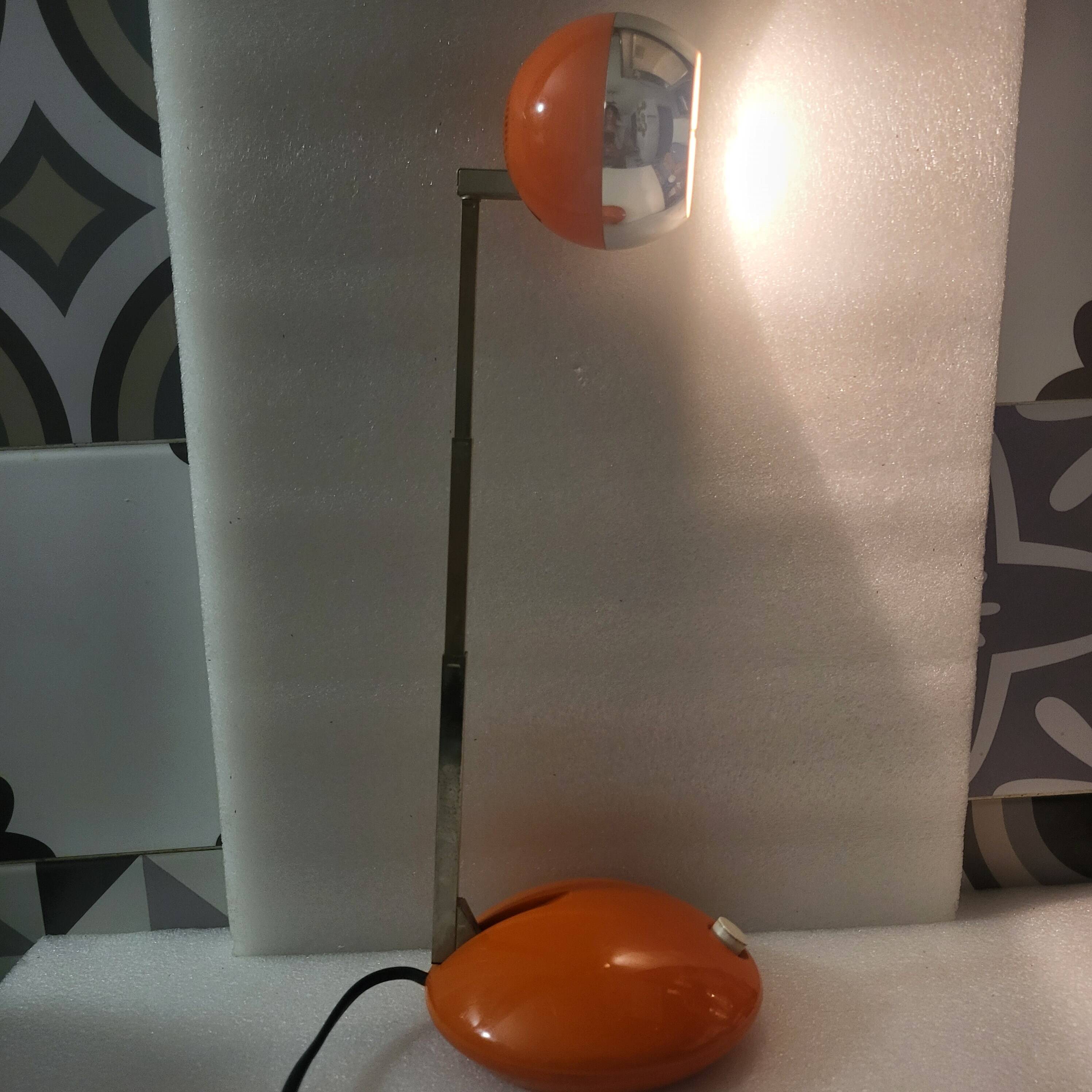 Orange eye ball lamp, space age, Eichoff, Germany, 1960-70