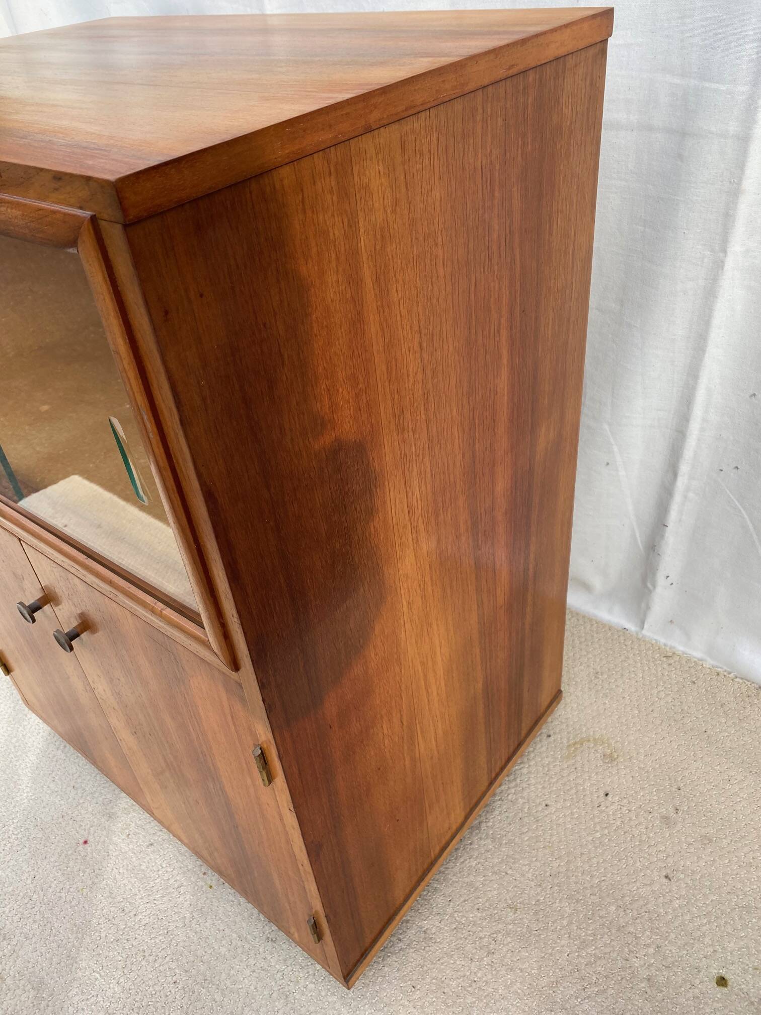 Scandinavian bar cabinet on casters