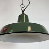 Industrial Green Enamel Factory Pendant Lamp from Multi Electrical Co,1960s