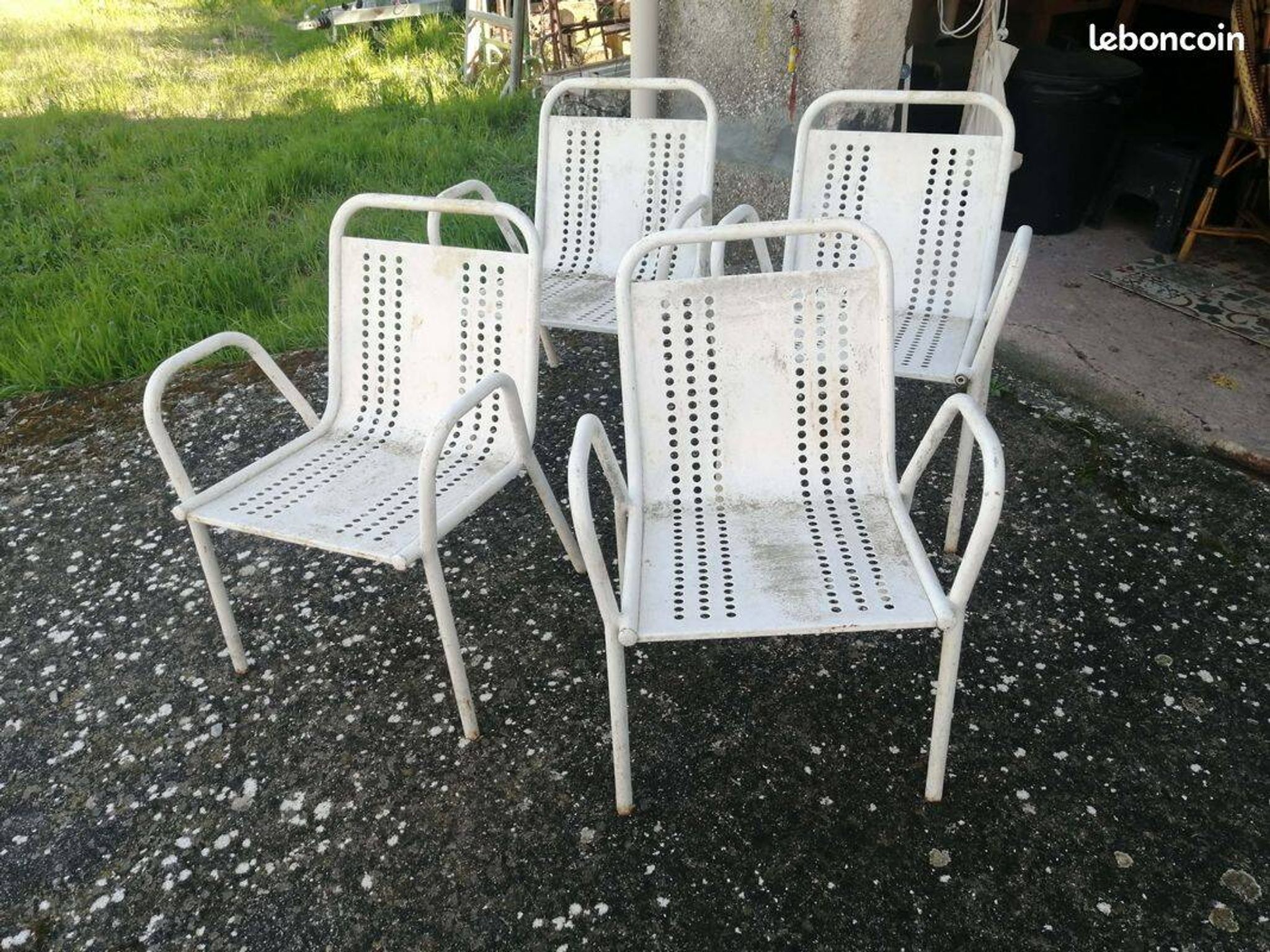 Lot de 4 Fauteuils de jardin vintage