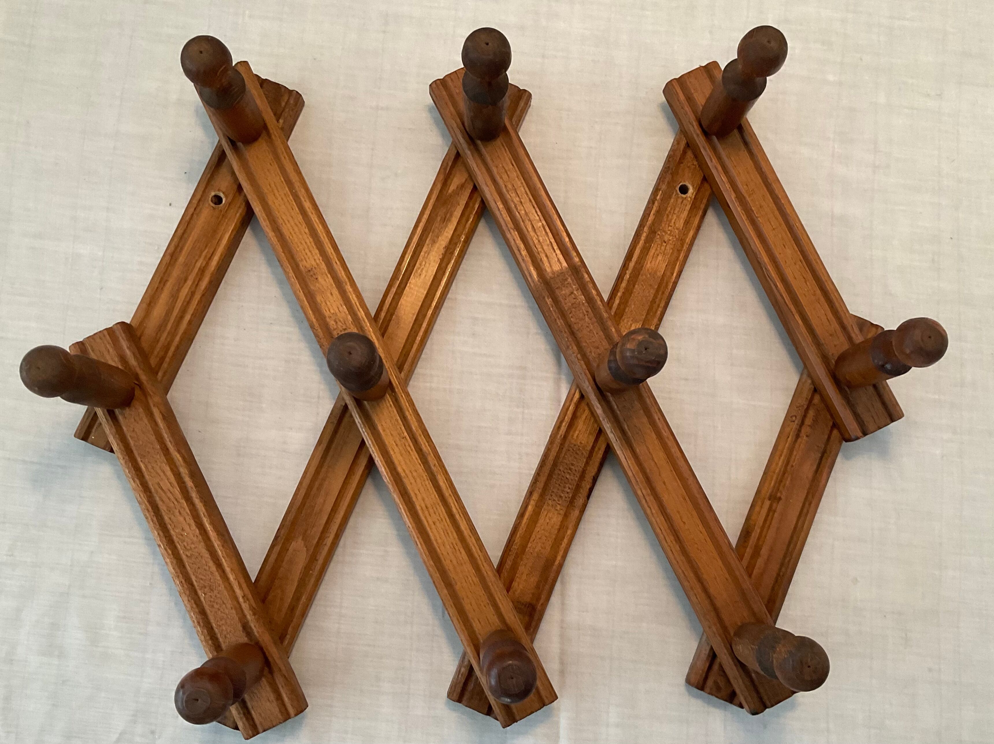 Scandinavian coat rack 10 hooks from the 60s-70s