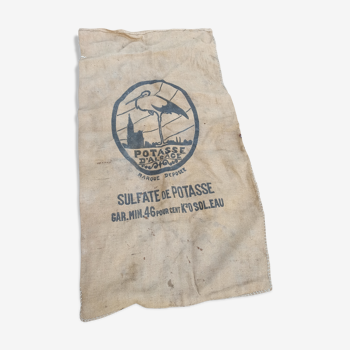 Old potash jute canvas bag from alsace