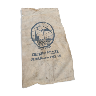 Old potash jute canvas bag from alsace