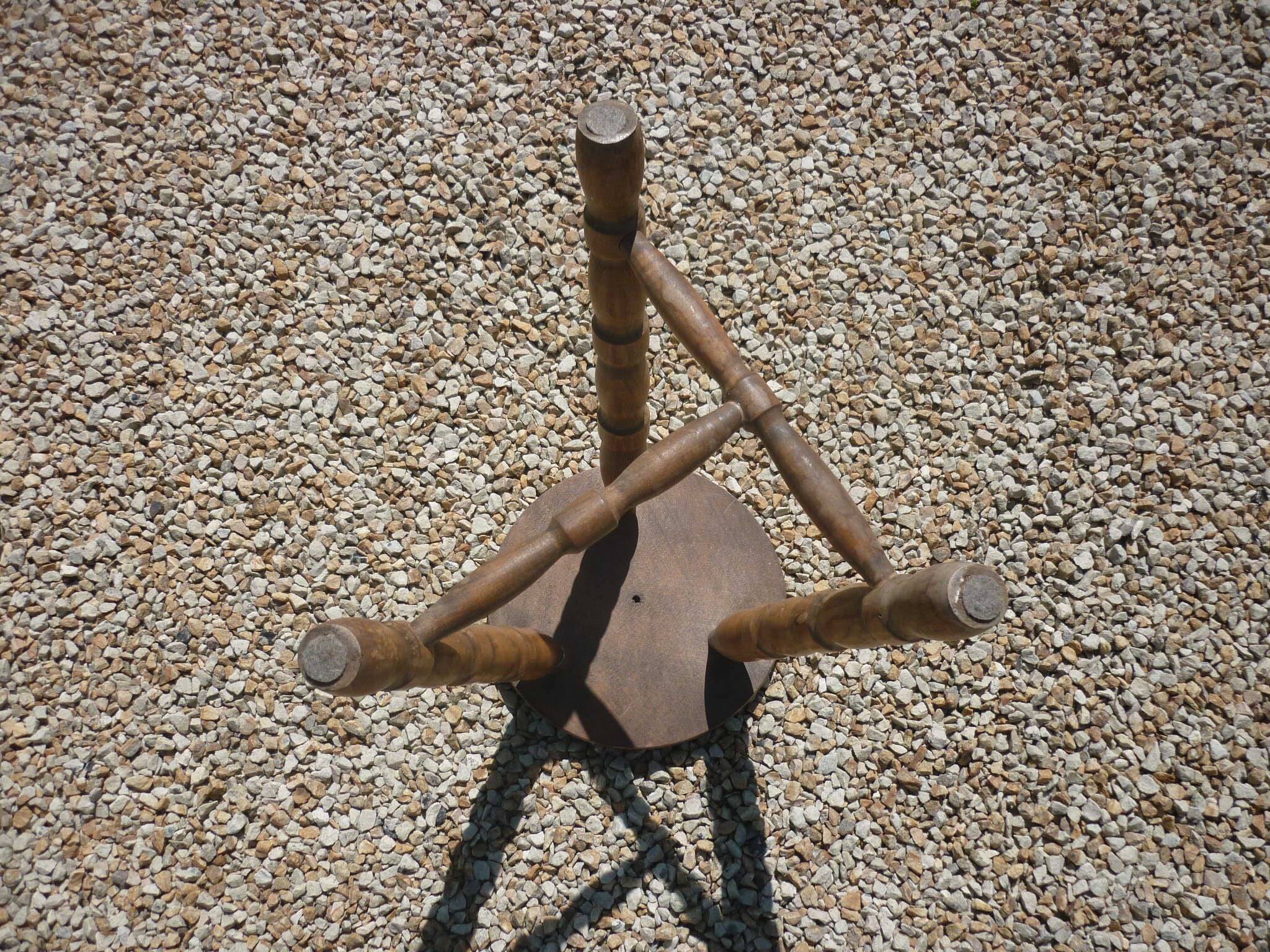 Vintage wooden tripod stool