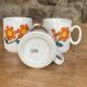 3 italian retro floral mugs