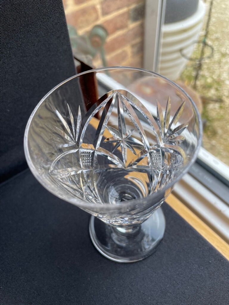 6 crystal wine glasses cut xxth