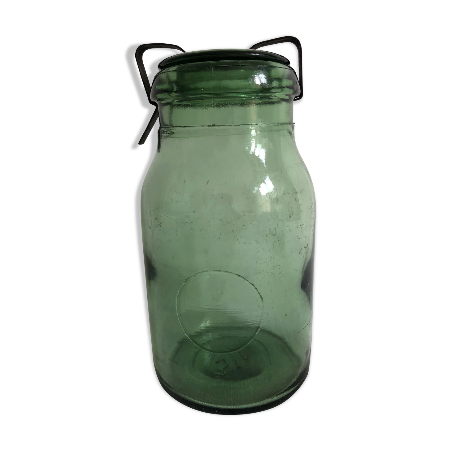 Old jar with stirrups - 3/4 liter