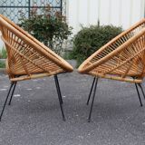 Rattan Lounge Attributed to Janine Abraham Model Soleil