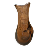 Antique Vintage Transparent Brown Blown Glass Vase