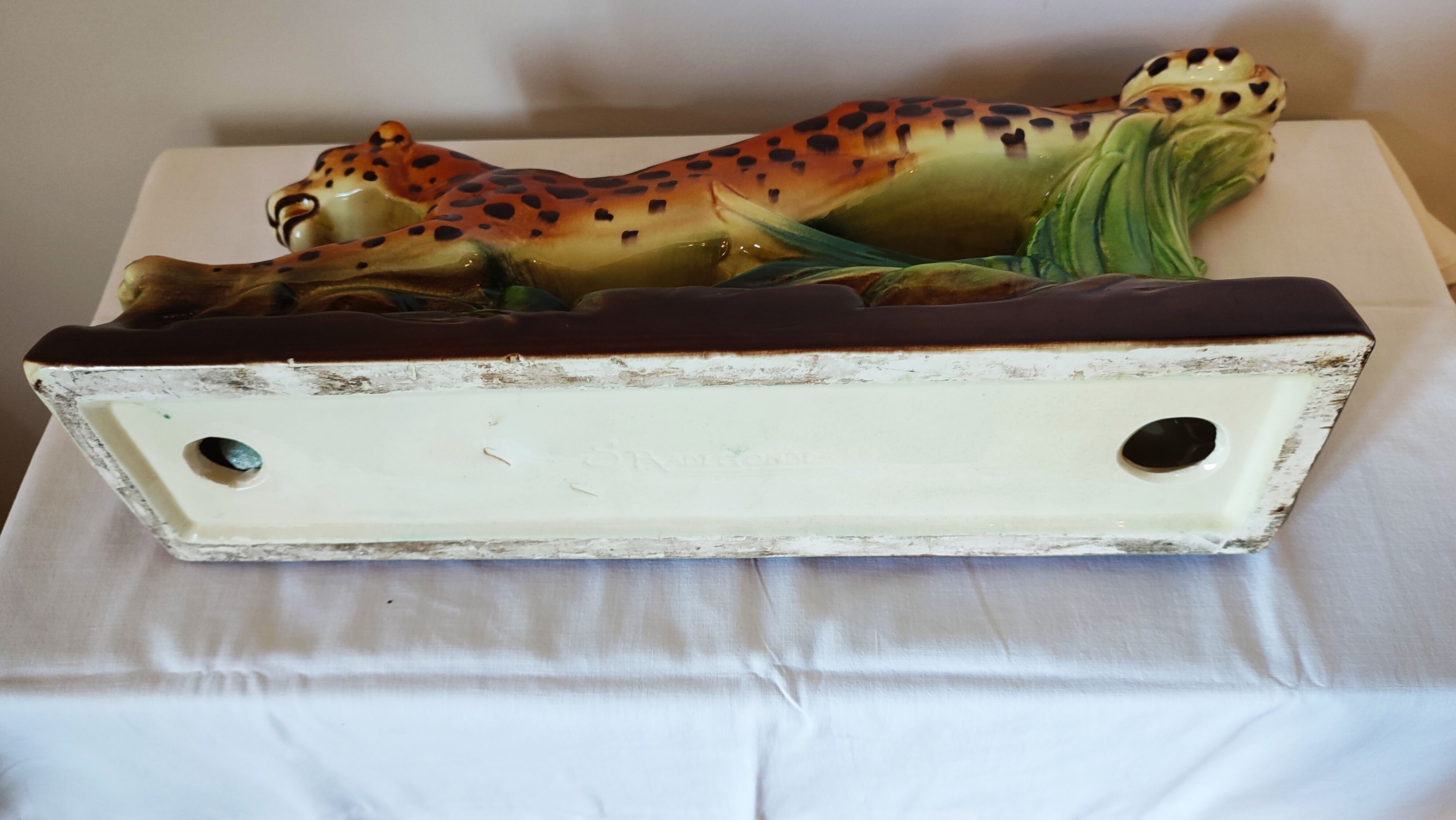 Panthere in enamelled ceramics sainte radegonde