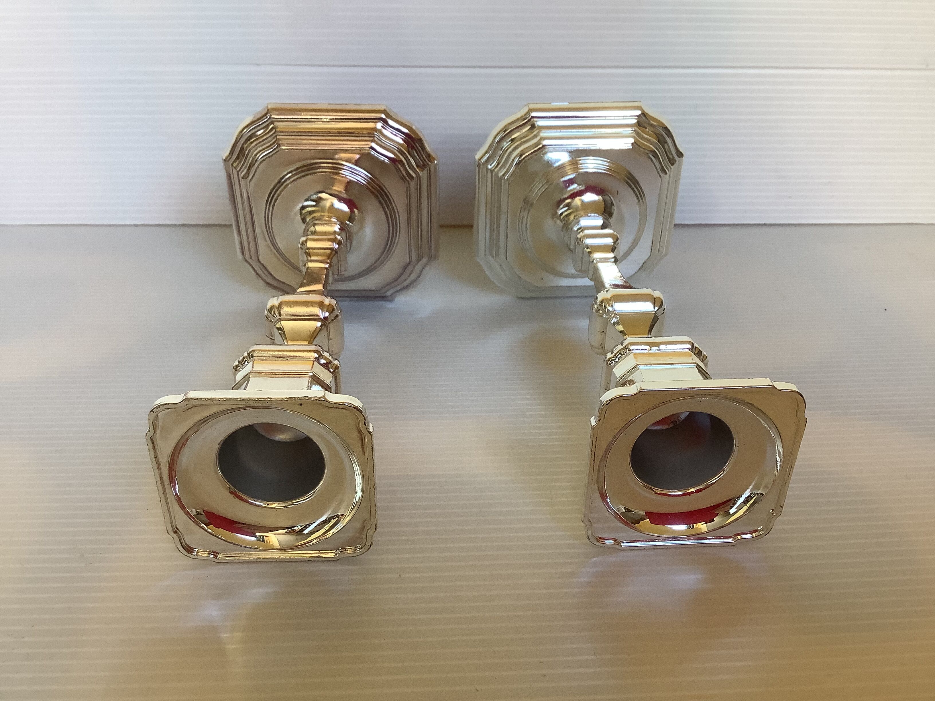 Pair of candlesticks silver metal W Germany