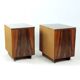 Tables de chevet cubiques du milieu du siècle en noyer, Tchécoslovaquie, années 1960, lot de 2