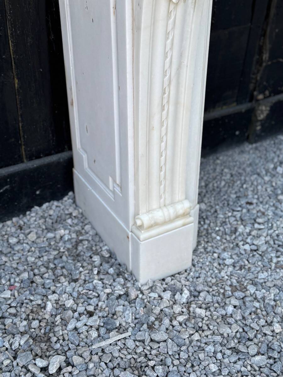 Louis XVI Style Fireplace in Carrara Marble Circa 1880