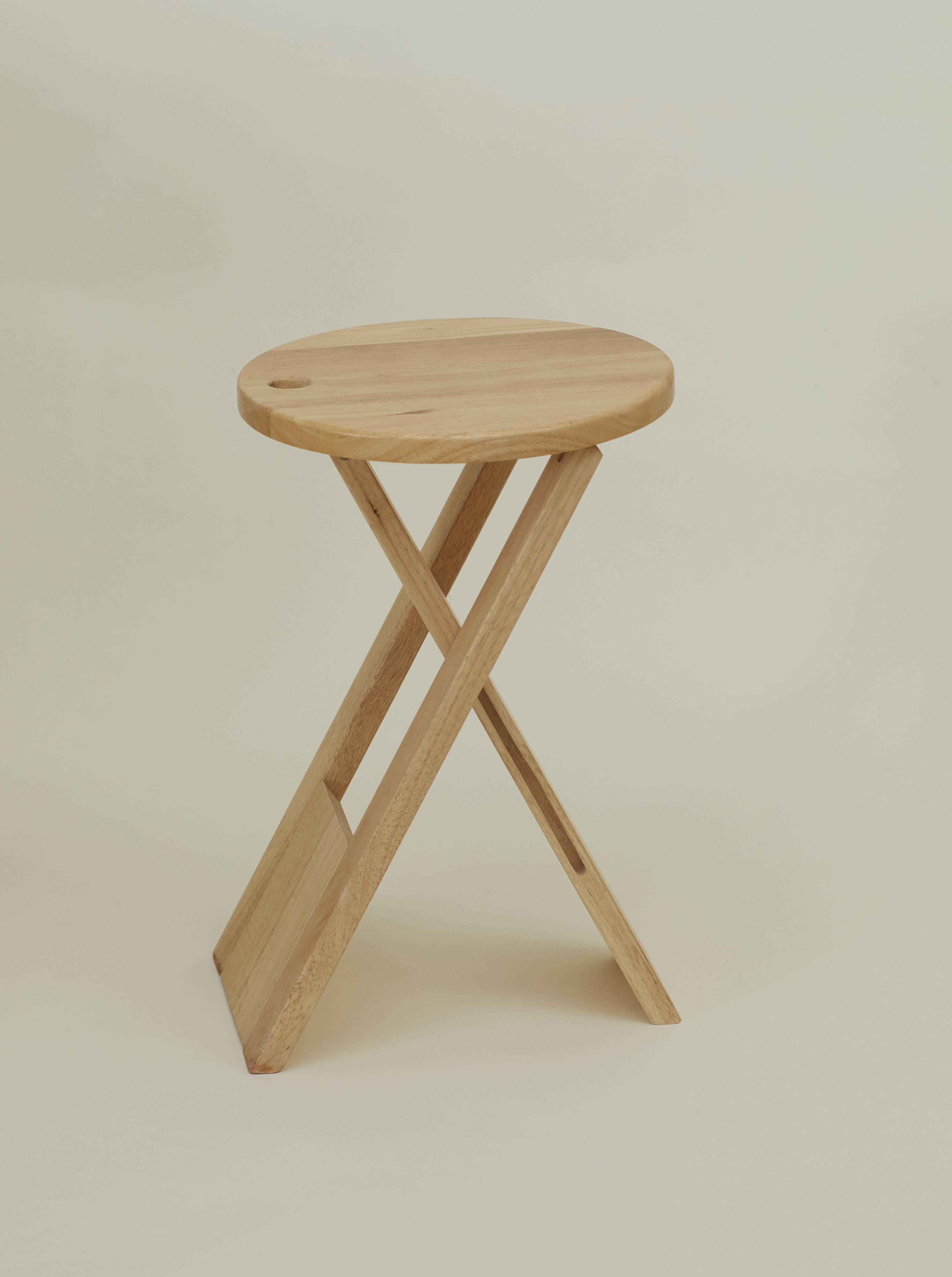 Folding wooden stool (beech) Suzy or TS / Roger Tallon - Adrian Reed vintage Circa 1980