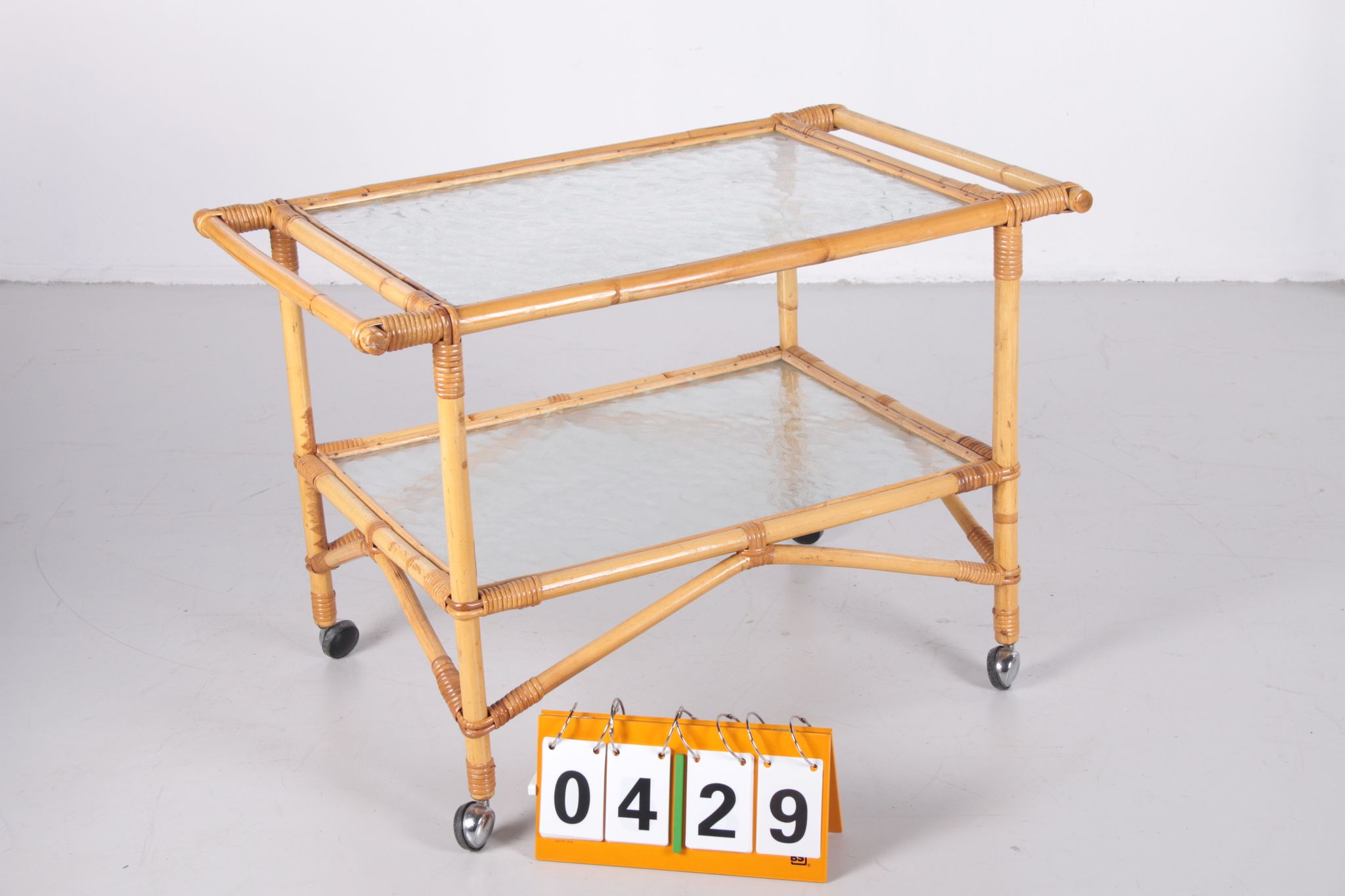 Vintage Bamboo Trolley and serving trolley 1960s