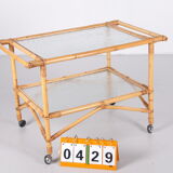 Vintage Bamboo Trolley and serving trolley 1960s