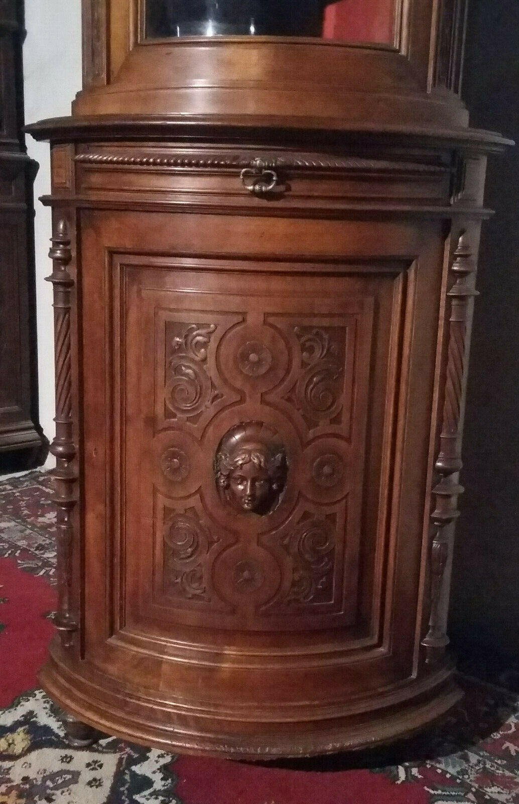 Walnut Renaisance corner buffet