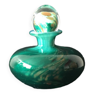 Iridescent green glass trinket - Murano, Venice
