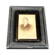 Old frame in black wood and painted glass fixed under glass 1900 - old sepia photograph