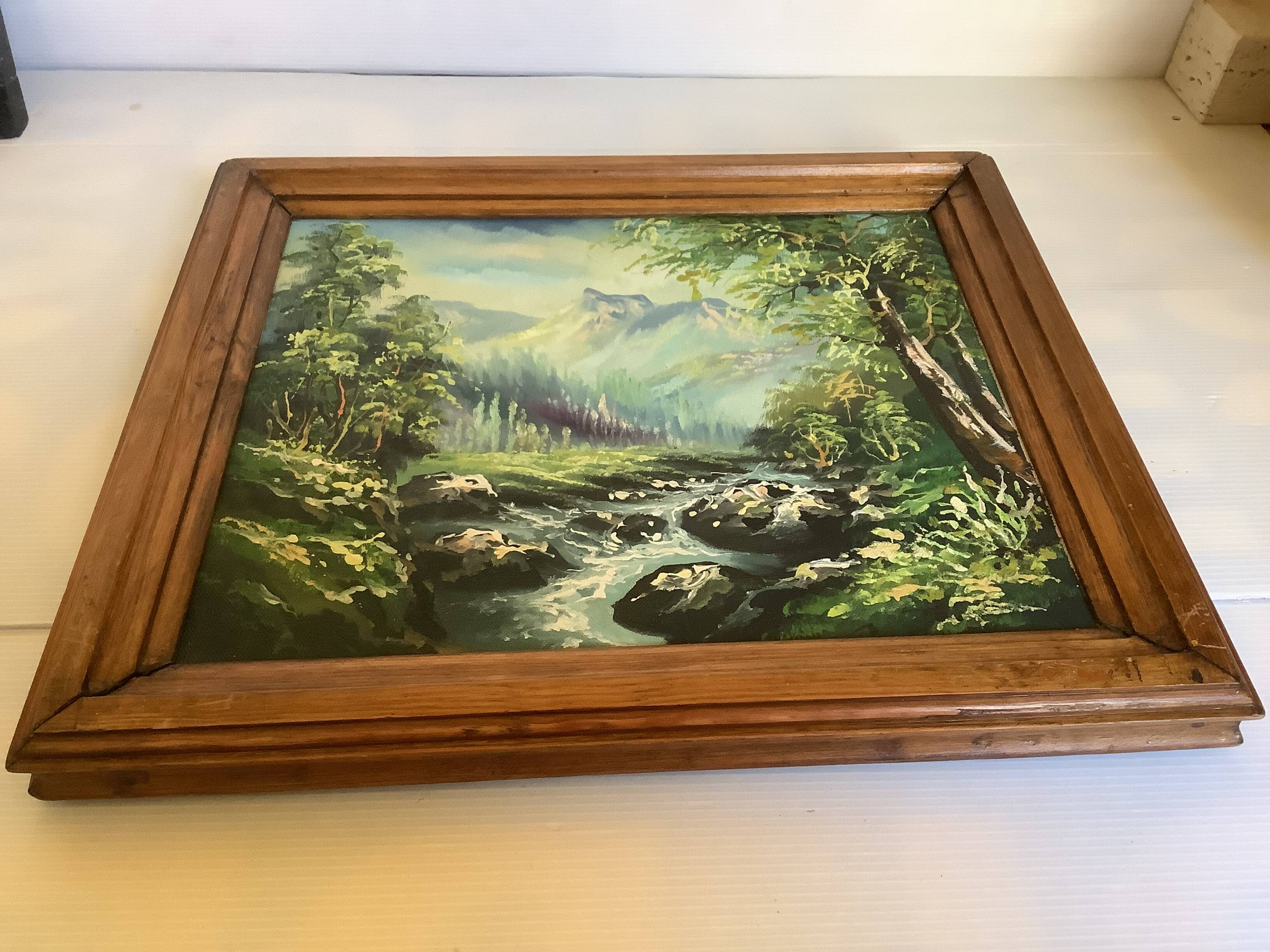 Mountain and torrent landscape painting