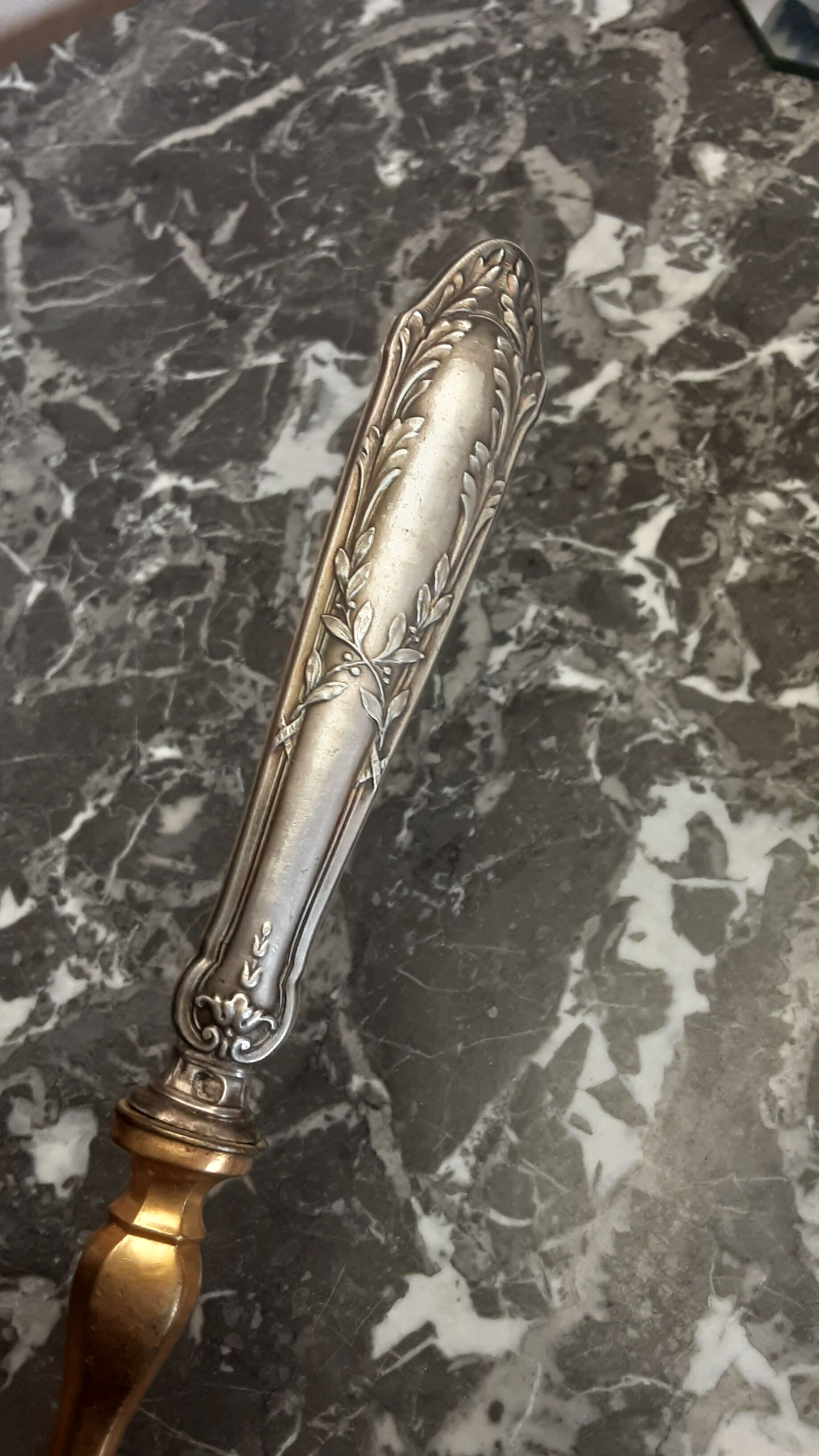 Old brass and silver pie shovel