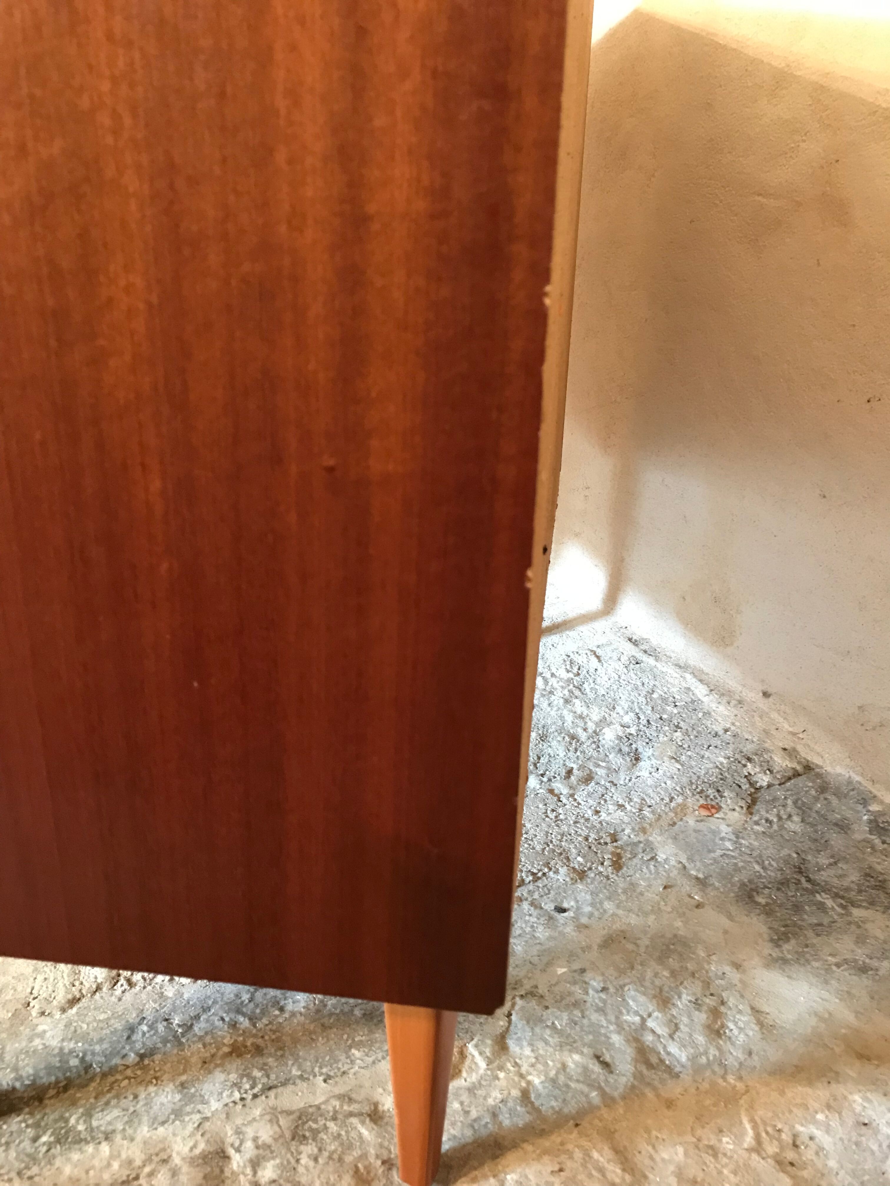 Sideboard vintage storage cabinet walnut veneer bond
