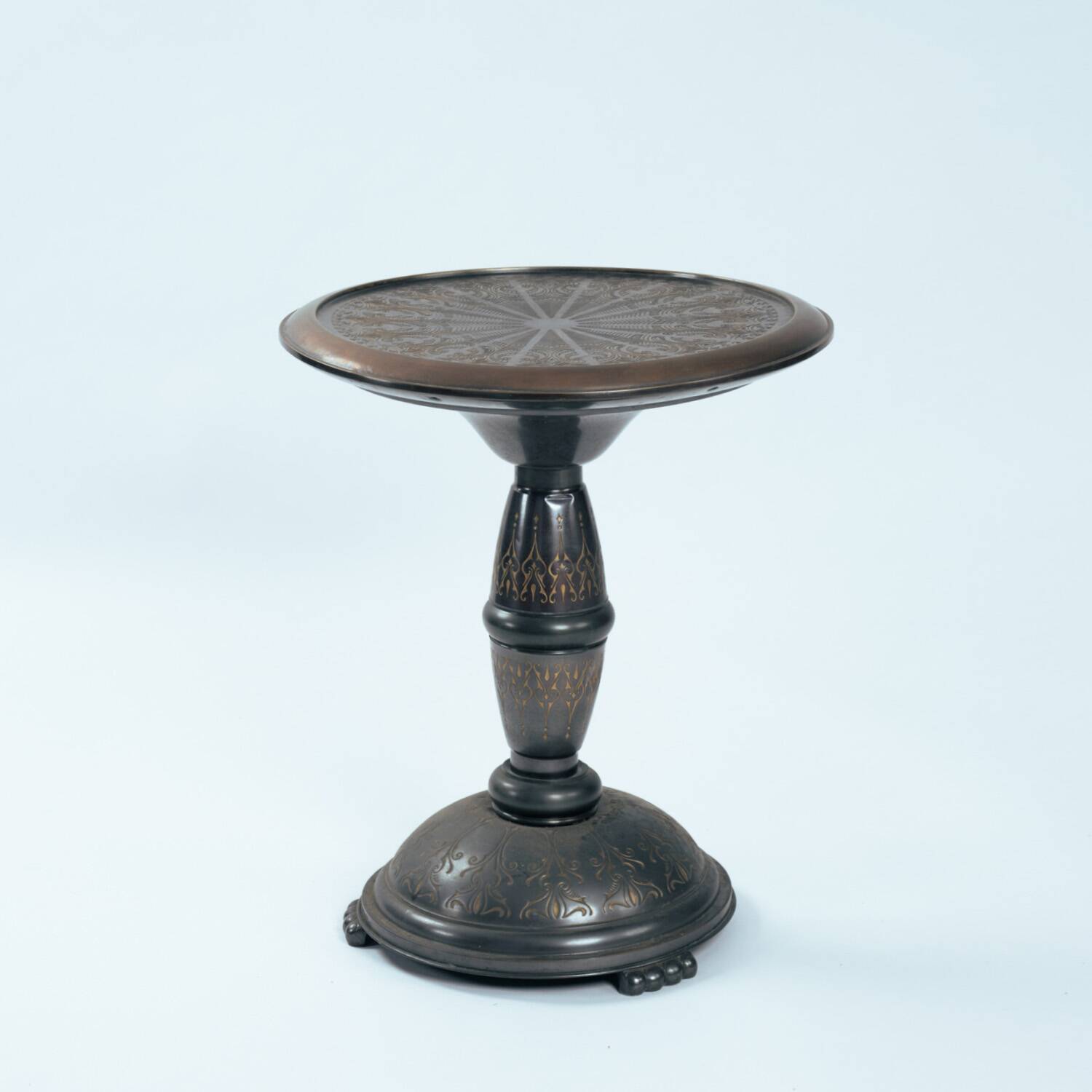 Dutch Art Nouveau occasional table with floral relief decor, 1920s