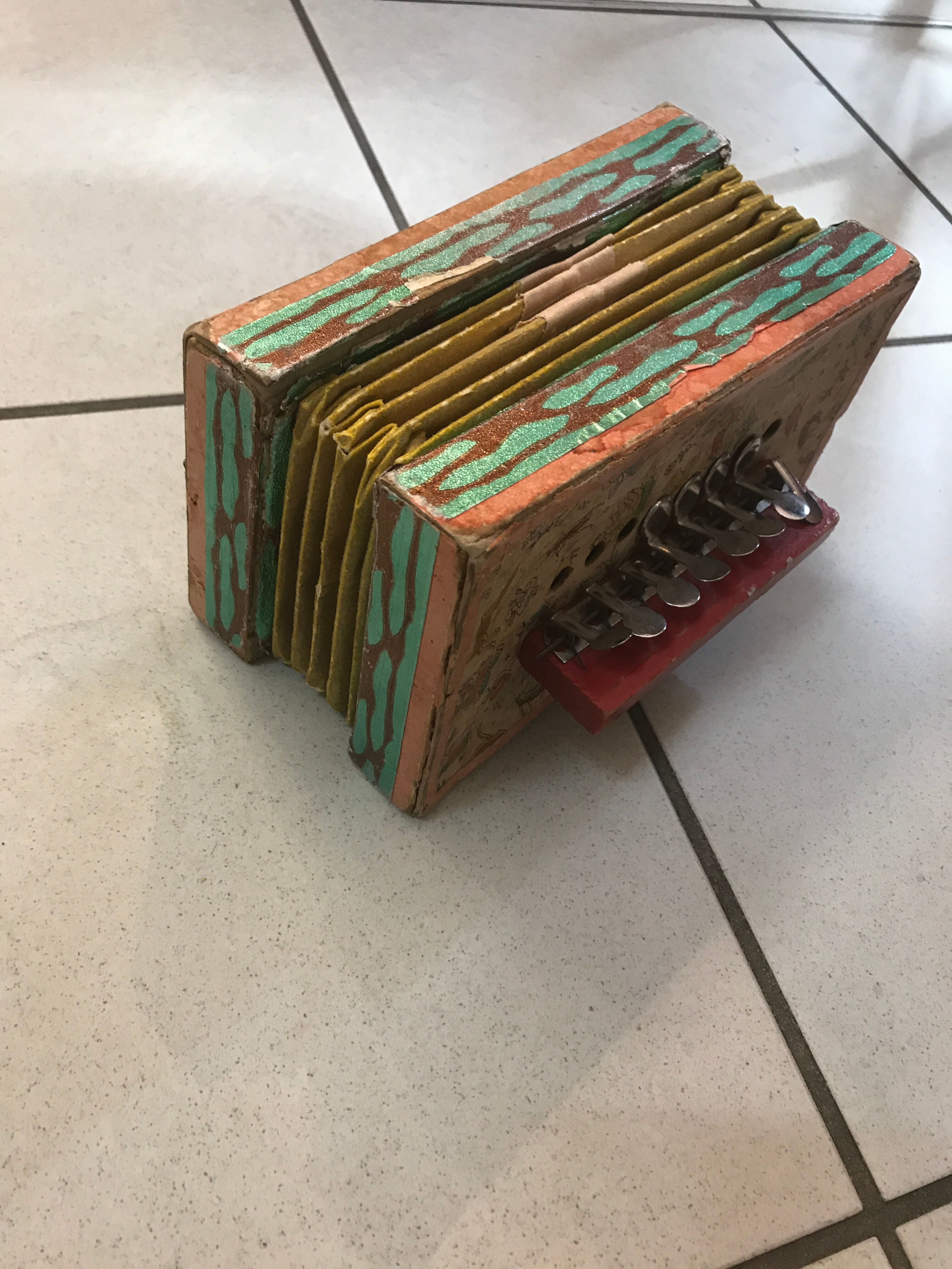 Child of the 1950s toy accordion