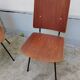 Pair of metal and teak chairs