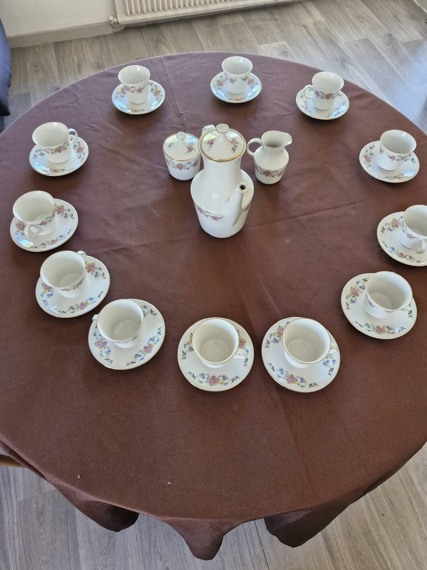 Vintage coffee service bavaria germany – porcelain with floral decoration
