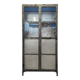 Riveted metal display cabinet library