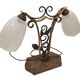 art deco table lamp marble base wrought iron frame hexagonal tulip imp belgium