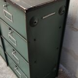 Industrial furniture in a row Ronéo 16 metal valves