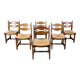 Vintage oak and wicker dining chairs, 1960s