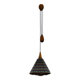 Oak Pendant Lamp with Counterweight by Uno and Östen Kristiansson