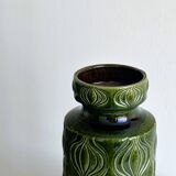 Large textured green ceramic vase