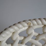 Woven ceramic oval fruit bowl or dish