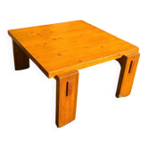 Table basse en pin massif, années 70