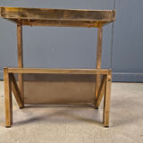 Brass magazine rack by Belgochrom, 1970s