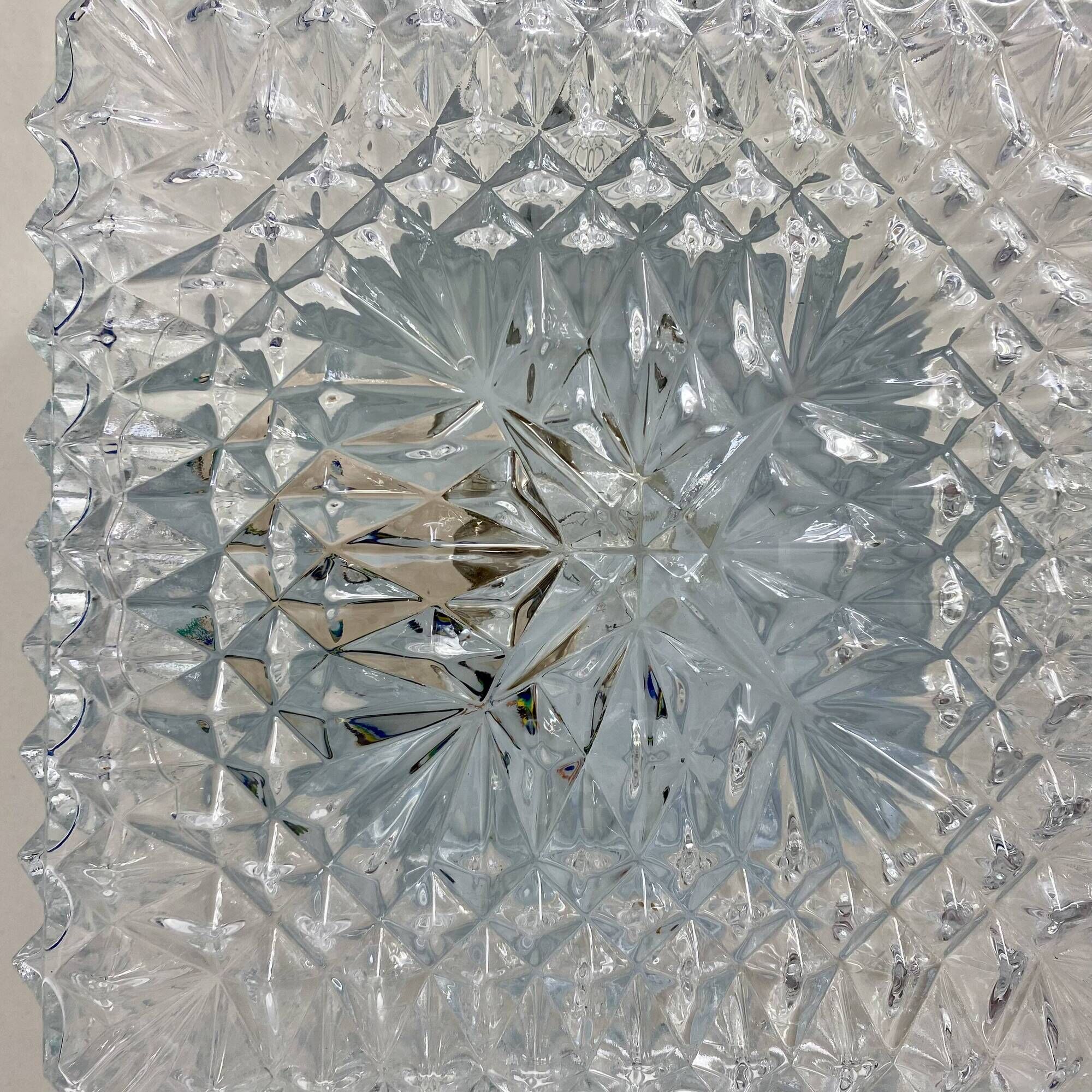 Wall light ceiling square glass minimalist porthole 1970 1980 seventies eighties LAMP-7311
