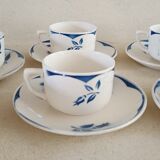 6 Digoin cups and saucers, sugar bowl and milk jug