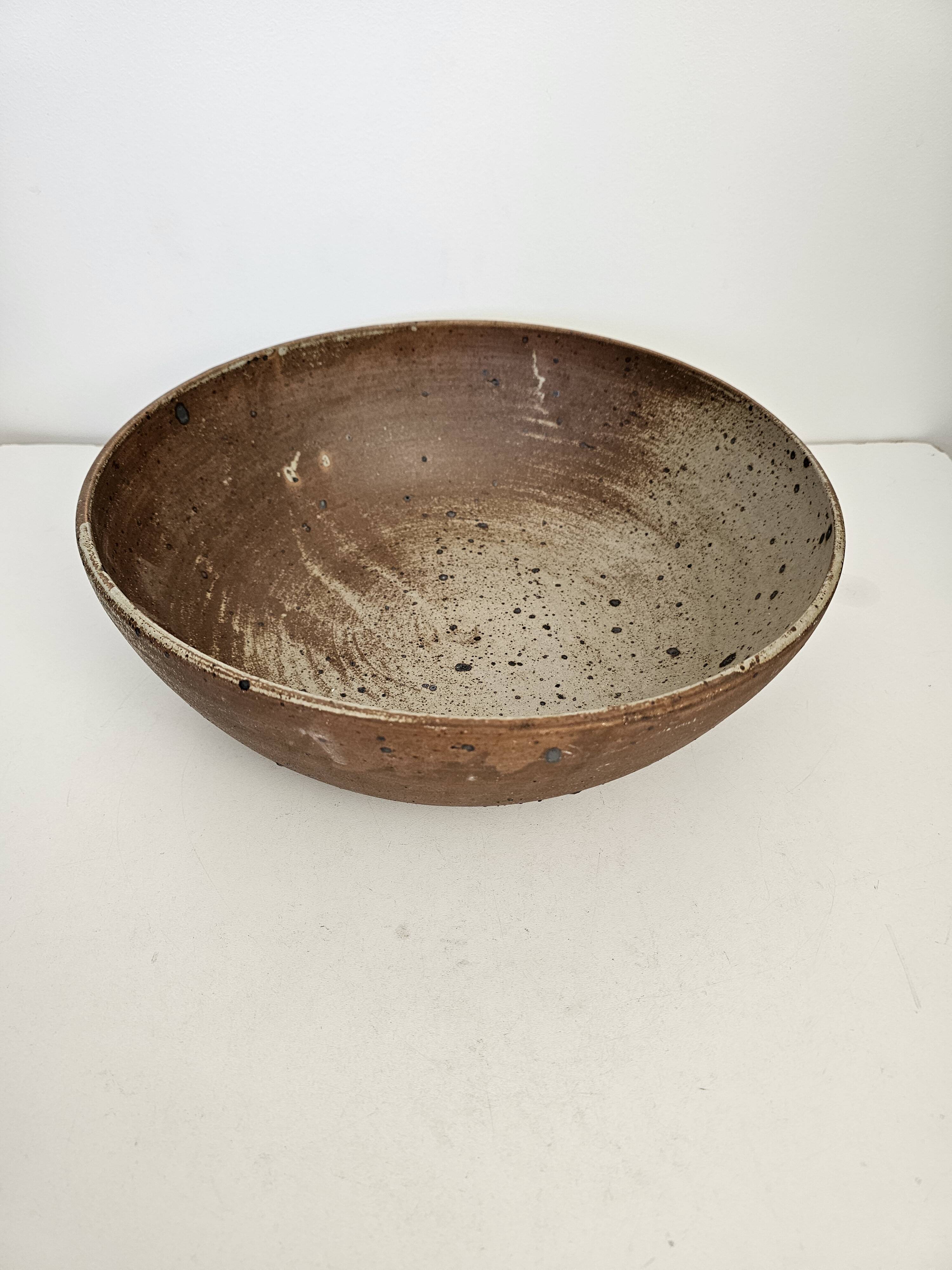 Salad bowl Ceramic stoneware pyrithione dish signed pictogram 34cm