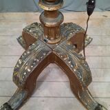 Gilded wooden floor lamp