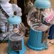Candy, chewing gum, peanut glass and metal dispenser color 2 shades of turquoise 28x20