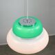 Italian Space Age Lamp in Green in White & Green Plexiglas and Chrome, 70s