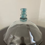 Cloche à plat en verre bleuté