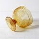 Godinger Amber Honey Pressed Glass Pedestal Bowl – Vintage USA 2000s