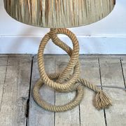Lampe Audoux Minet en corde et rafia 1950'S