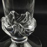Daum France Sorcy model vase in sculpted clear crystal, height 14.5 cm